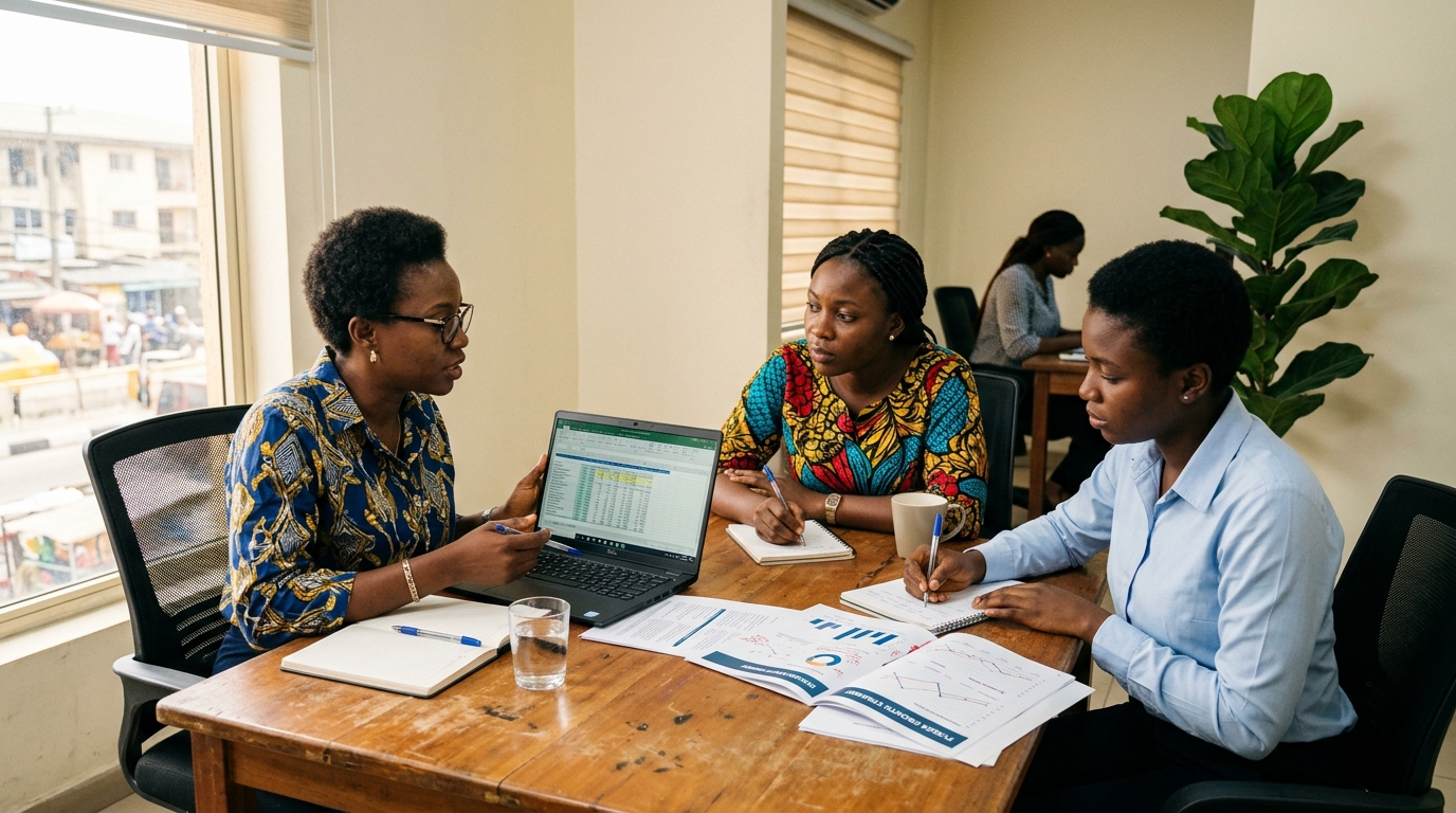 A strategy session in a Nigerian business office